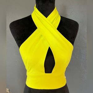 Olivaceous Neon Yellow Crossover Top